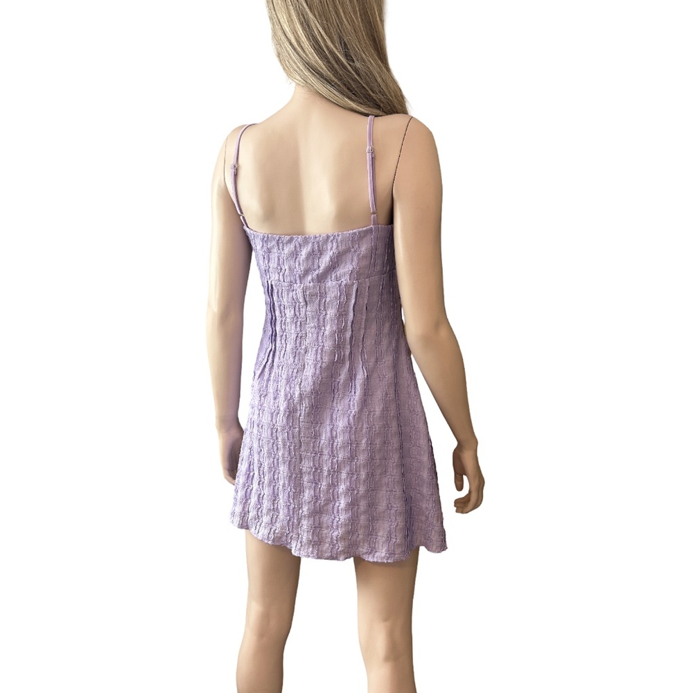 Princess Polly Melrose Nights Lilac Mini Dress Textured Empire Bust Sleeveless - Picture 8 of 16